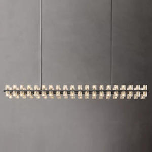 American Industrial Retro Vintage Chandelier for Restaurant 72" Large Kitchen Island Meeting Dining Room Rectangle Chandeliers - Product Image 3