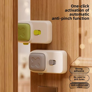 Tope de puerta de silicona de doble seguridad antipinzamiento a prueba de niños, sin perforación, autoadhesivo, protector de puerta, cuña para puerta - Product Image 3