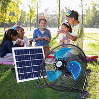 Ventilateur de table électrique portable pour jardin et parc, rechargeable, 25W, 12V, avec panneau solaire DC/AC et grande batterie, prix usine