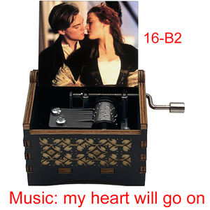 Romántico mi corazón irá en caja de música con manivela de madera Titanic película <span class=keywords><strong>Jack</strong></span> Rose Fans recuerdo especial amante regalos de navidad - Product Image 2
