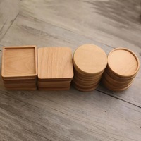 Sous-verres en bois naturel faits à la main, écologiques, en pin, bambou, noyer et acacia, ronds et carrés