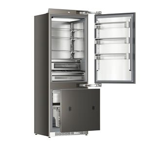Réfrigérateur encastrable de 30 pouces avec congélateur inférieur, intérieur en acier inoxydable, armoire intégrée avec machine à glaçons, double installation - Product Image 3