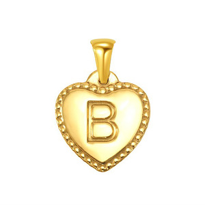 Collar tridimensional de cobre europeo-americano transfronterizo para mujer, colgante DIY con corazón liso y 26 letras - Product Image 4