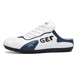 รองเท้าผู้ชายแฟชั่นใหม่สำหรับฤดูใบไม้ผลิ ระบายอากาศได้ดี พื้น PU แบบเรียบ บุผ้าใบ รองรับครึ่งเท้า สวมใส่สบาย - Product Image 5