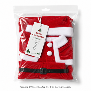 Costume <span class=keywords><strong>da</strong></span> Babbo Natale per Bambini Personalizzato OEM ODM in Velluto Peluche per Spettacoli Teatrali Etichetta Privata Basso MOQ - Product Image 6