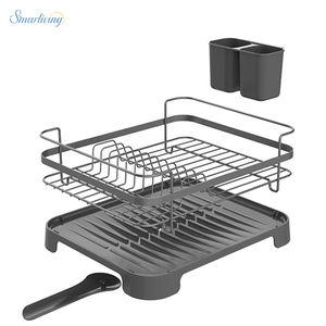 Estante para platos de cocina de una sola capa multifunción de fábrica de China Estantes para secar platos con escurridor de platos de plástico - Product Image 3