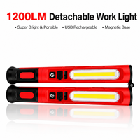 Tragbare Wiederaufladbare LED-Arbeitsleuchte Kabellos mit Magneten, Geteilte Struktur, Clips, Kaltweißes Licht für Werkstatt, Straße, Autoreparatur