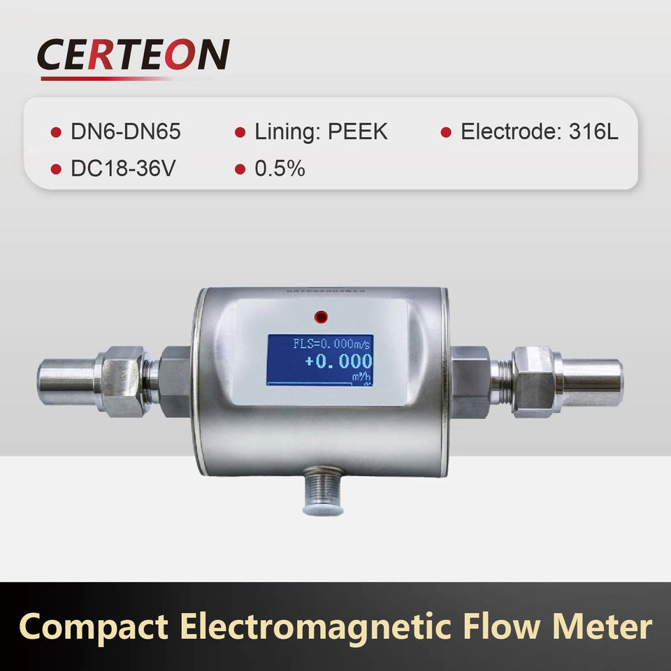 Compact Electromagnetic Flow Meter Magnetic Flow Sensor for Pipeline ...
