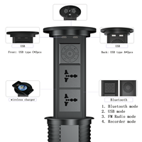 Prise escamotable intelligente IP44 10A en cuivre, 2 prises motorisées, chargeur sans fil pour îlot de cuisine, maison, bureau