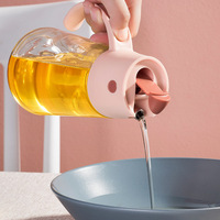 A2950 Bouteille en verre domestique avec couvercle automatique pour huile, vinaigre, épices et condiments de cuisine, divers modèles