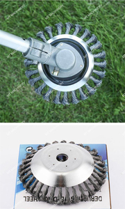 6 8 Inch Grass Weed Brush Cutter Blade Stainless Steel Wire Wheel Trimmer Head <b>Gasoline</b> Powered Black for Garden Cleaning Tool - Product Image 6