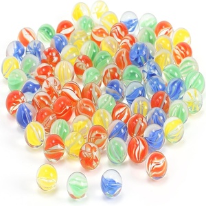 Canicas de Vidrio Transparentes Negras de 16 mm con Tres Flores, Directamente de Fábrica, para Niños, Empaquetadas en Bolsa - Product Image 1