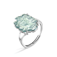 Bague Renard à Neuf Queues en Jadeite Naturelle de Grade A, Argent S925, Effet Glacé, pour Femme, Taille Ajustable, Mariage, Forever Star