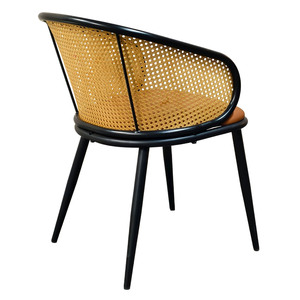 Nouvelles chaises de salle à manger <span class=keywords><strong>en</strong></span> métal de style nordique avec accoudoirs et corde tressée, <span class=keywords><strong>chaise</strong></span> de relaxation <span class=keywords><strong>en</strong></span> <span class=keywords><strong>rotin</strong></span> pour cuisine, salle à manger, bistrot - Product Image 3