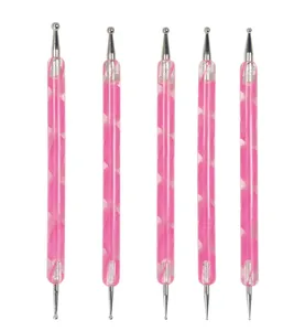 5Pcs Purple Blue Steel Dotting Pen Set Acrylic Handle Rhinestone Picker Nail Art Decoration Tools - Product Image 5