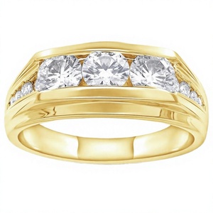 Custom Made Jiahui Jewelry Half Eternity VVS Moissanite 925 Silver Gold Rhodium Plated Prong Set <b>Ring</b> Pass Tester GRA - Product Image 2