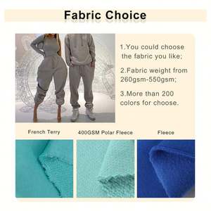 ชุดวอร์มผ้าฝ้ายปักลาย2ชิ้นสำหรับทุกเพศชุดวอร์มผ้าฝ้ายขนแกะ100โลโก้ออกแบบได้ตามต้องการ - Product Image 2