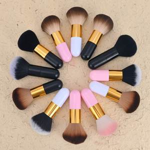 แปรงคาบูกิสำหรับแป้งฝุ่นแบบขายส่ง ขนาดใหญ่ สีดำ แปรงแต่งหน้าสำหรับใบหน้า ขนแปรงสังเคราะห์วีแกน แปรงปัดแก้ม อุปกรณ์เสริมความงาม - Product Image 3