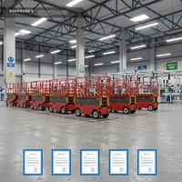 Plateforme élévatrice à ciseaux automotrice GTJZ0810, 8 m, 450 kg, plateforme de travail aérienne électrique étroite, hauteur de travail 9,8 m