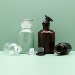Botellas de Reactivo de Vidrio Huida de 30ml-2500ml, Transparentes, Marrones, de Boca Ancha y Estrecha, Selladas, para Laboratorio - Product Image 1
