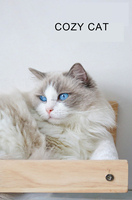 Lit pour chat en bois et peluche, double usage, respirant, avec structure d'escalade, blanc, pour fenêtre, type hamac