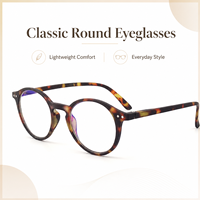 Gafas Redondas con Diseño de Caparazón de Tortuga, Estilo Retro Unisex, con Bisagras de Resorte, Bloqueo de Luz Azul, Monturas Ópticas para Computadora