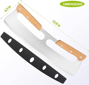 Cortador de <span class=keywords><strong>Pizza</strong></span> con mango de madera, cuchilla basculante, cortador de <span class=keywords><strong>Pizza</strong></span> con cubierta protectora - Product Image 5
