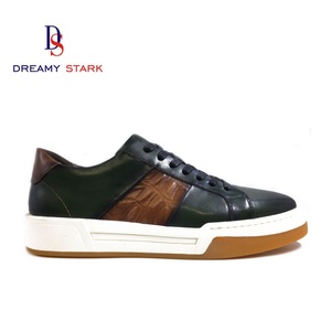 Zapatos Deportivos de Dos Tonos, de Cuero Vacuno Genuino, para Hombre, con Logotipo Personalizado, Hechos a Mano, con Cordones, Transpirables, para Caminar, para Bodas, Otoño - Product Image 2