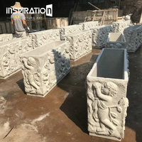 Pot Tanaman Batu Pracetak Gaya Eropa untuk Taman Peringatan, Pot Batu Pasir Buatan untuk Museum