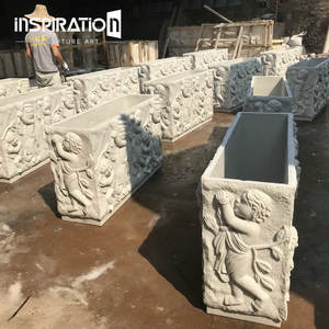 Urne en pierre moulée en vrac, vase classique pour centre commercial, urne en pierre d'art classique européenne, urne en pierre moulée pour manoir - Product Image 6