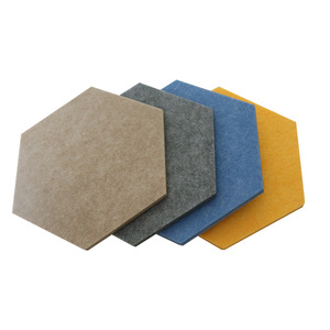 <span class=keywords><strong>Feuille</strong></span> de panneau acoustique en feutre de fibre de polyester pour le bureau Mix Color Hexagon Pet 100% Noise Absorber - Product Image 2