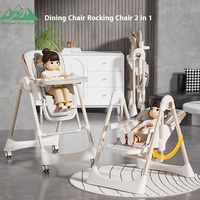 Chaise haute à bascule moderne en plastique convertible pour bébé, best-seller, réglable en hauteur sur 6 niveaux, portable, écologique et facile à utiliser