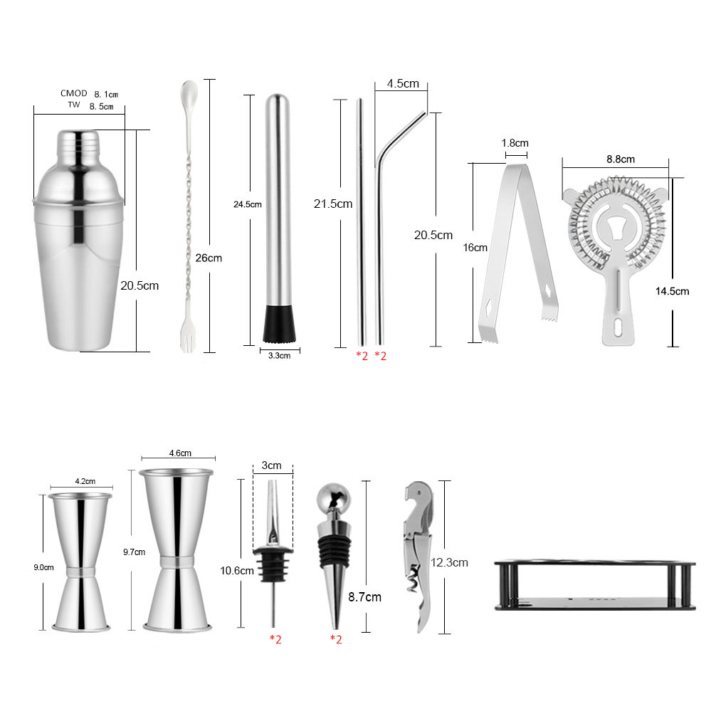Argent 550 ml-19 pièces/ensemble