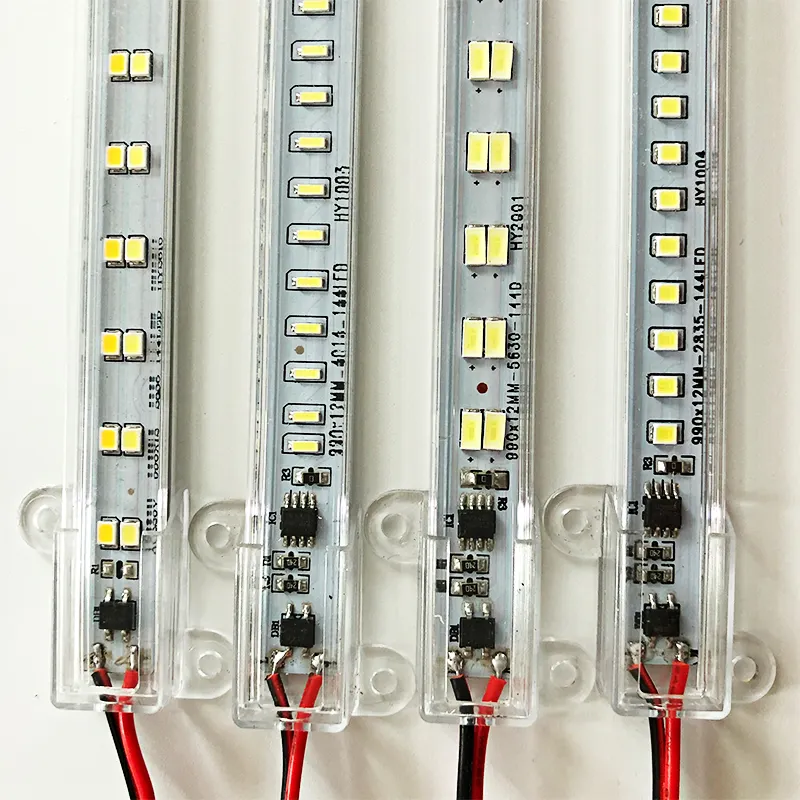 LED sert sert Bar şerit ışık SMD 7020 5630 5730 2835 8520 alüminyum yüksek gerilim 220V 1m 50cm alüminyum IP67 Luces Led 70 30000