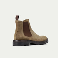 VOGU Sepatu Bot Pria untuk Musim Gugur/Dingin, Model Slip-On dari Kulit Suede Sapi, Sepatu Bot Pendek dengan Ujung Bulat untuk Remaja, Klasik Retro Anti-Selip.