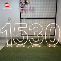 Lettres géantes lumineuses LED de 3 pieds, 4 pieds, 5 pieds, vente en gros, alphabet 0-9, numéros géants, néon lumineux, décoration de fête d'anniversaire, mariage