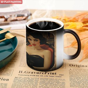 Tasse magique quotidienne en céramique noire givrée 11oz sensible à la chaleur - Product Image 5