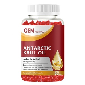 Cápsulas de Aceite de Krill Antártico OEM ODM, 60 Unidades, para Belleza y Bienestar, Marca Privada, Certificado GMP - Product Image 1