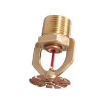 Tête de sprinkleur d'incendie à réponse rapide, suspendue, verticale, murale latérale, dissimulée, ampoule en verre, laiton chromé, acier inoxydable, protection incendie