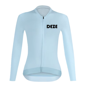 Jersey de Ciclismo de Manga Larga, Unisex, con Protección UV, Ligero, de Secado Rápido, Transpirable, que Absorbe la Humedad, Corte Ajustado, Estampado de Ondas, Elástico - Product Image 5
