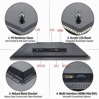 Monitor de Pantalla Táctil LED de 21.5, 23.8 y 27 Pulgadas, Pantalla Táctil 3M/ELO RS232 USB con Halo LED para Máquinas de Juegos de Habilidad