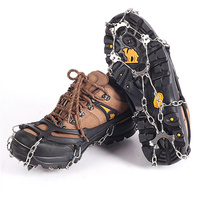Crampons antidérapants en acier à 10 dents pour chaussures, crampons à neige pour la randonnée et l'escalade, chaînes à griffes pour bottes
