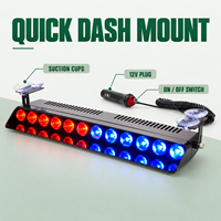 HSSH 12V Blaue LED-Windschutzscheiben-Stroboskop-Warnleuchte mit Saugnapfmontage Blinkende Signallampe für Autoreparatur