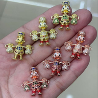 P434 Meilleure vente Connecteur Canard Scrooge plaqué or 18K, micro-pavé de zircon, breloque sac à monnaie, accessoires pour la fabrication de bijoux et bracelets DIY