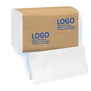 Toalha de mão de lenço de papel interdobrado de dobras simples, 1 camada de 100 a 300 folhas, OEM ODM de fábrica