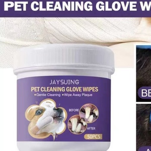 Lingettes pour animaux de compagnie en gros, lingettes humides pour le nettoyage des dents des chiens et des chats, lingettes à l'eau pure pour chiens - Product Image 6