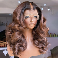 13x4 13x6 HD encaje Frontal TBrown Fahion ondulado SDD peluca ondulada para mujeres crudo vietnamita ondulado peluca 100 cabello humano peluca Frontal sin pegamento