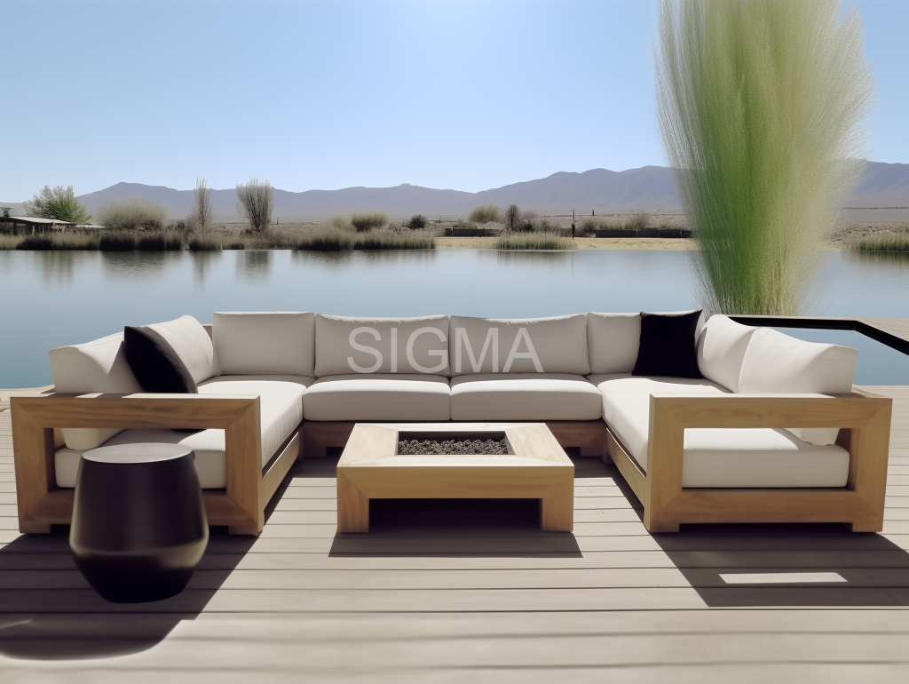 SIGMA Luxury Garden Furniture Solid Teak Sofa Patio Outdoor Teak Furniture