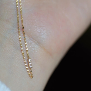 CANNER Nouveau Bracelet Minimaliste en Argent Sterling 925 Plaqué Or 18K avec Breloque Chaîne et Zircon Cubique Blanc pour Femme - Product Image 3
