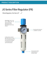 Régulateur de filtre à air pneumatique industriel série JXPC JO Mini MIDI MAXI JPFR pour application de machines